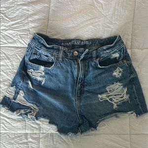 American Eagle Outfitters Distressed Blue Denim Shorts